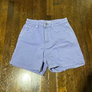 Zara Denim High Waisted Mom Shorts Purple